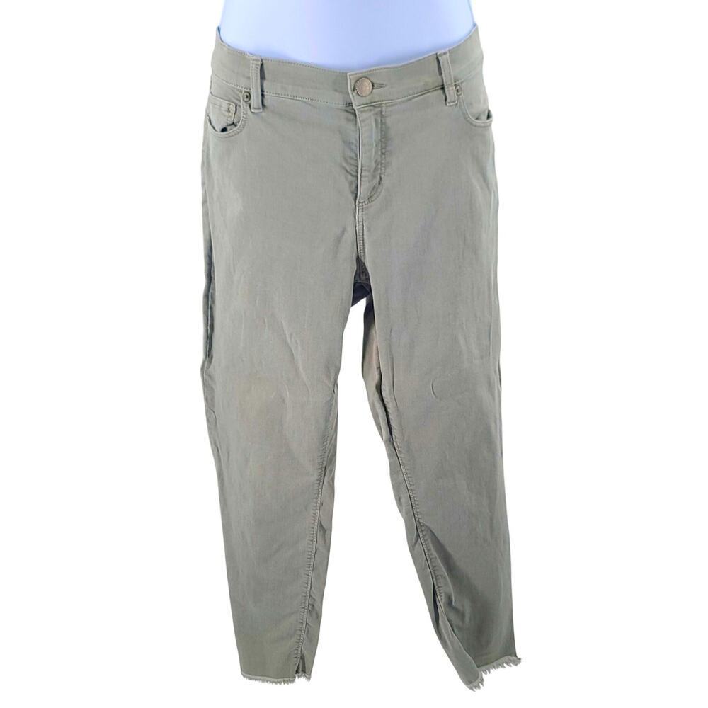 Made and loved Loft women's jeans sage green modern skinny crop Size 30 office